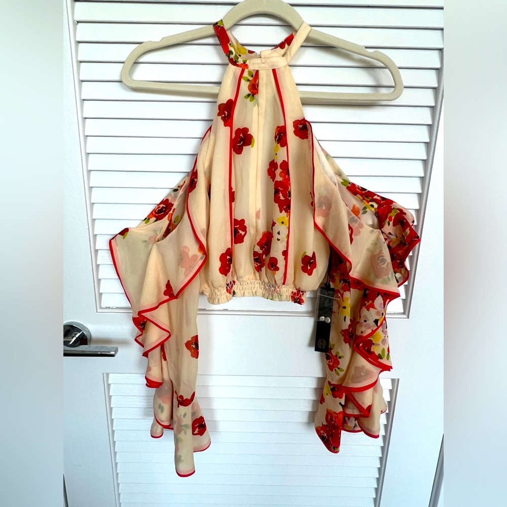 NWT Revolve x House of Harlow silk floral crop top